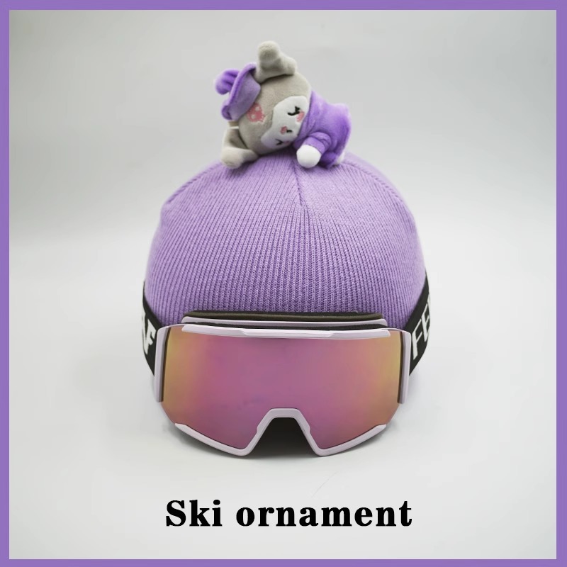 Helmet Cover Doll Windproof Winter Ski Helmet Snowboard Warm Hat (Auto Parts and Accessories) - purple-side-lying-pajama-kuro-only-helmet-cover