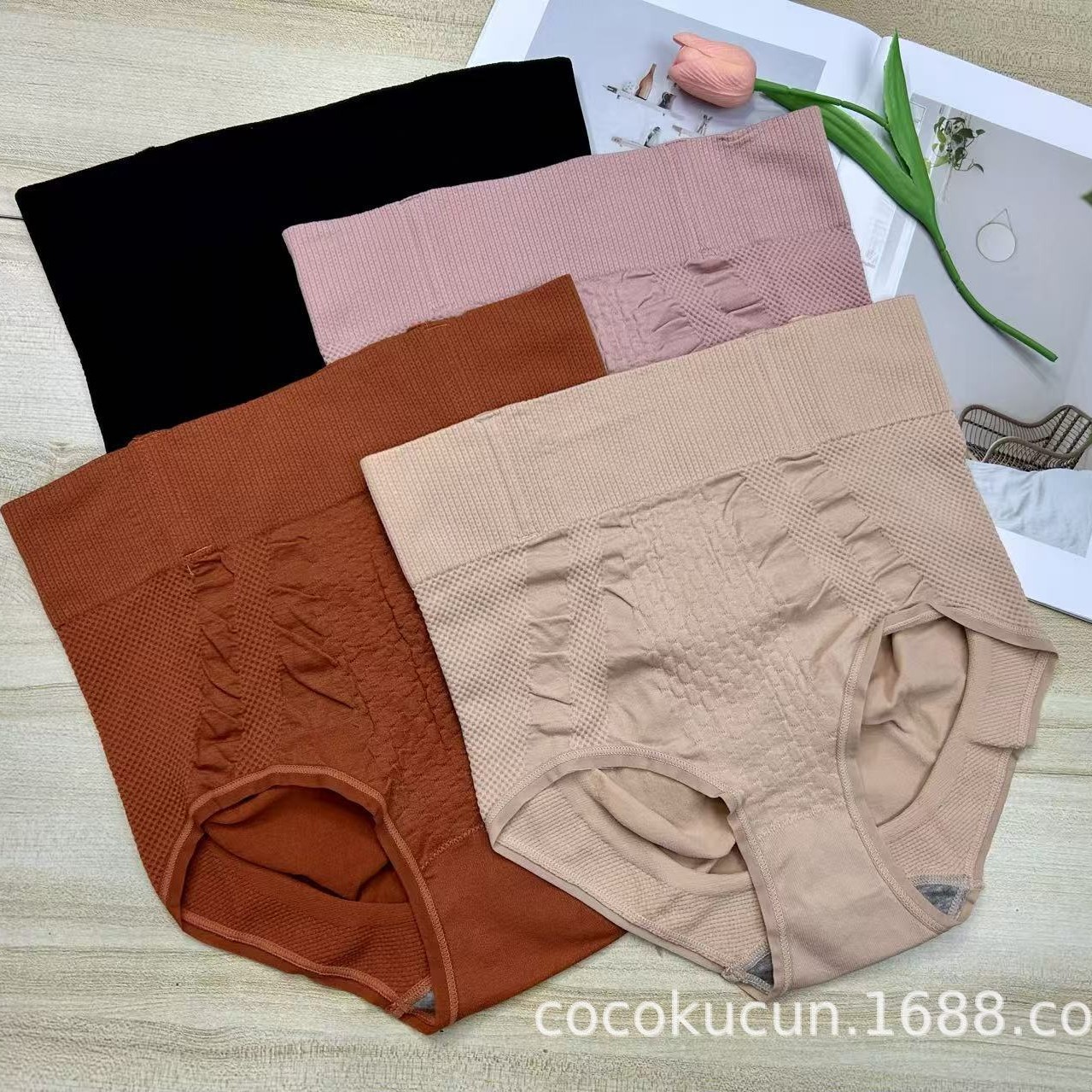 U0344低价库存女高腰产后收腹大码无缝内裤软弓提臀束腹塑形内衣