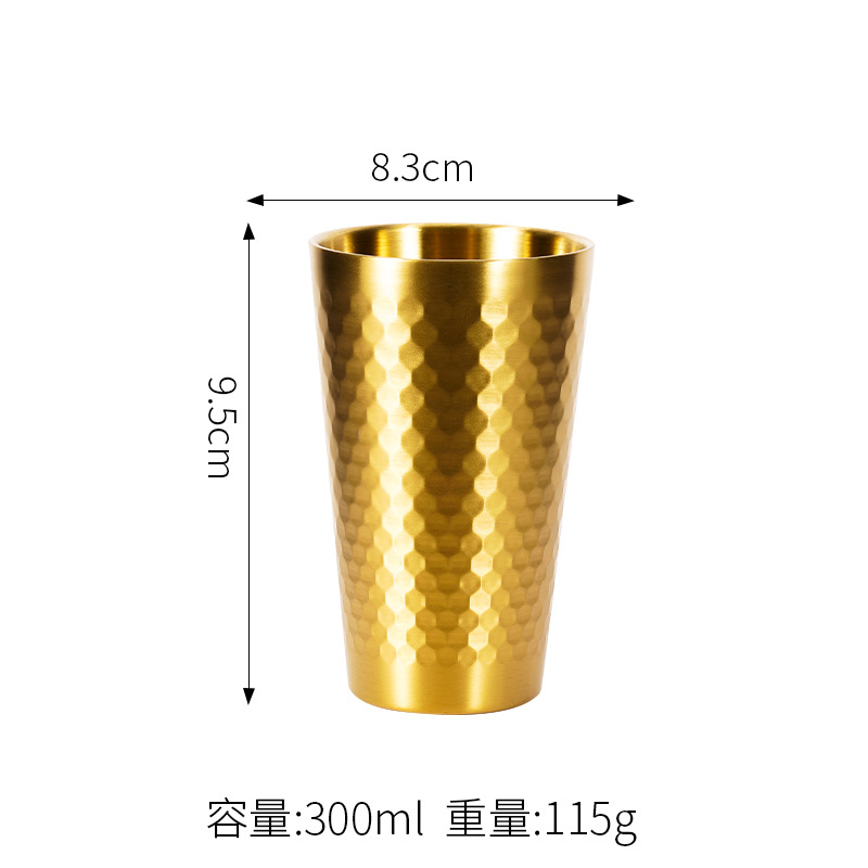 300ML 더블 해머 물 컵 (금)