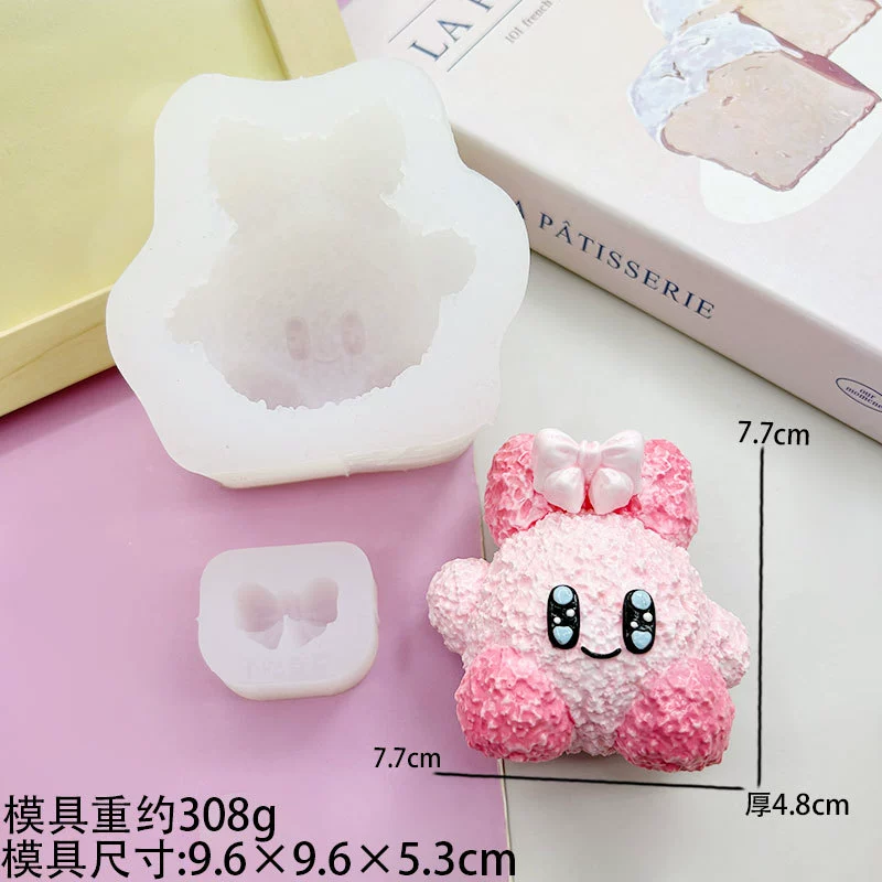Cotton donut with bow, slime, silicone mold, aromatherapy