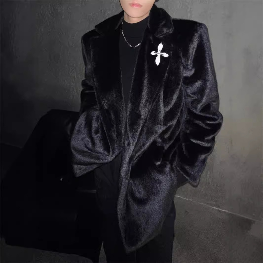 Men's Clothing Suit Fashionable Mink Coat High End Fur Coat Winter Thick Warm Cotton Coat _voghion.com