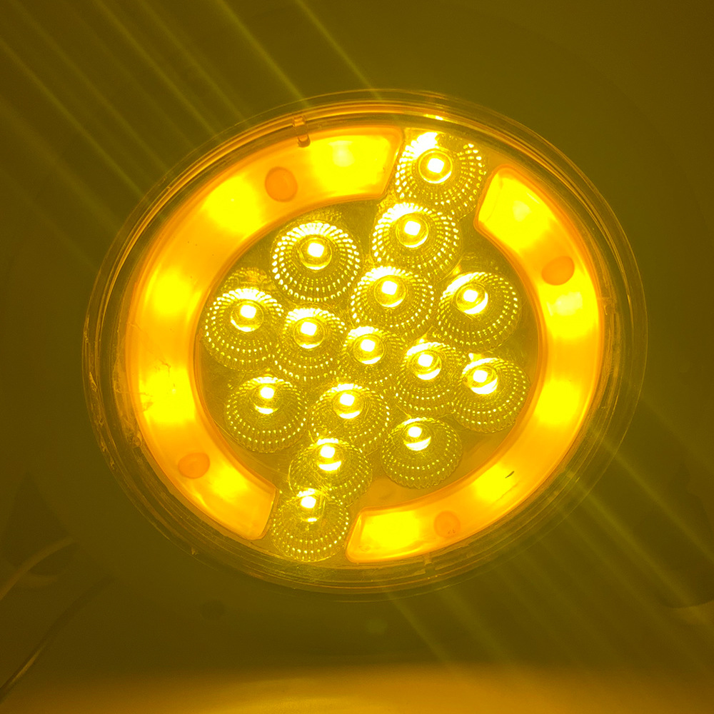 En stock suministro 24V remolque luz redonda 18LED camión luz lateral logística vehículo hamburguesa bomba de luz de conducción de automóviles