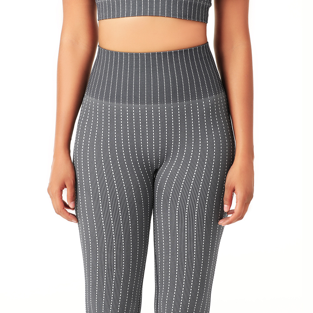 欧美无缝瑜伽套装扎染条纹文胸套装美背健身运动文胸瑜伽服套装女