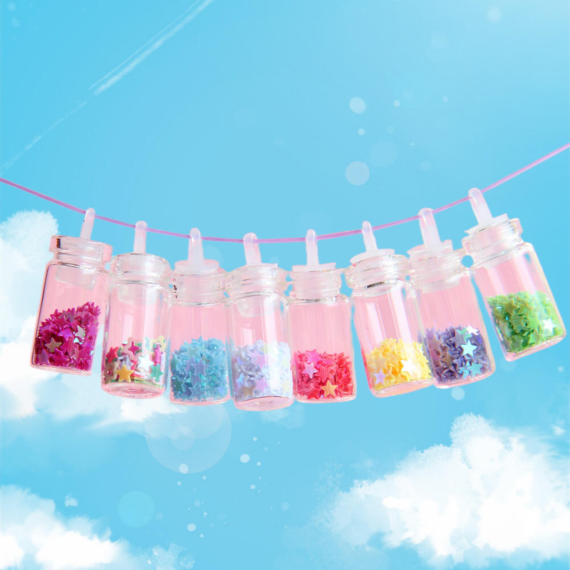 Lucky Mini Star Glass Bottle Pendant DIY Jewelry Accessories Cross-Border Sequin Handmade Drift Bottle Pendant