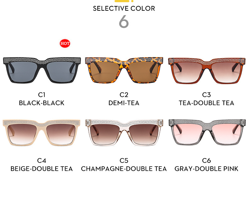 Streetwear Solid Color Ac Square Full Frame Women's Sunglasses display picture 7