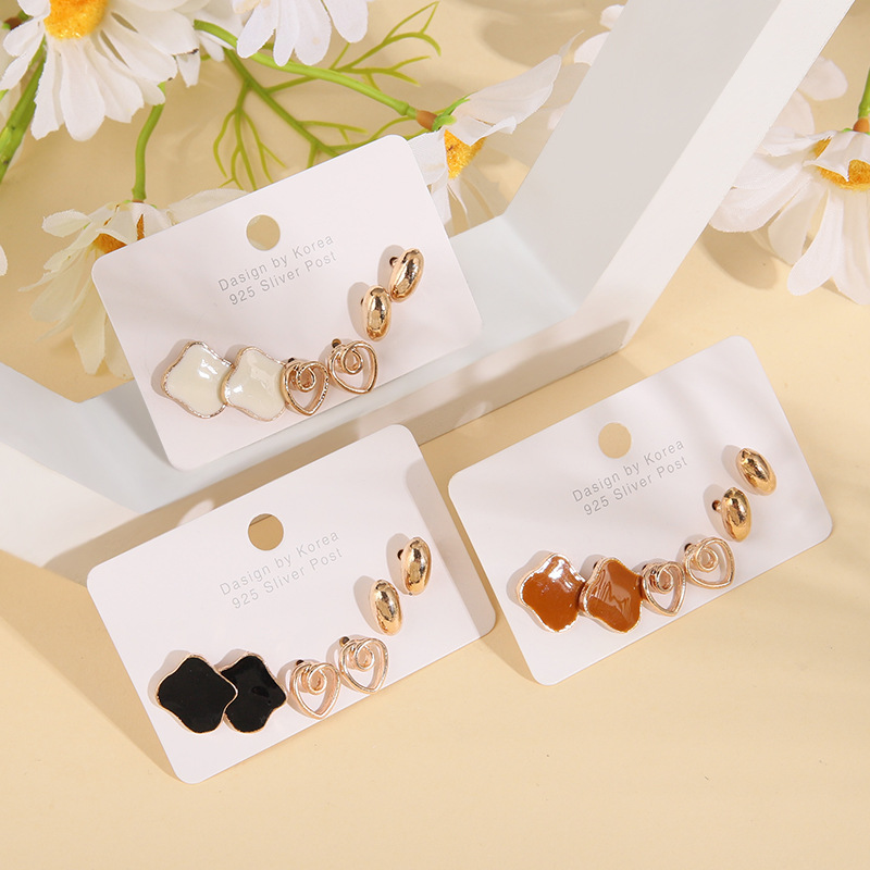 1 Set INS Style Fashion Heart Shape Alloy Plating Womenu0027S Ear Studs