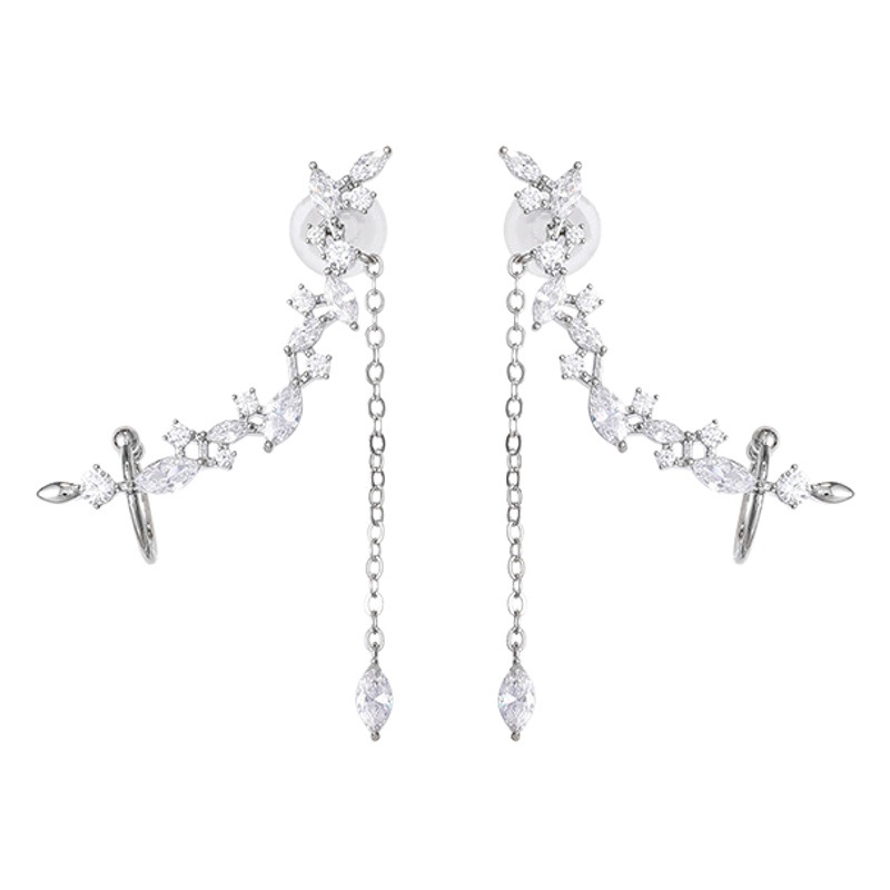 Mosquito bobina oreja clip hembra sin oreja clip de hueso de oreja de alto grado nicho diseño pendientes S925 pendientes de aguja de plata al por mayor