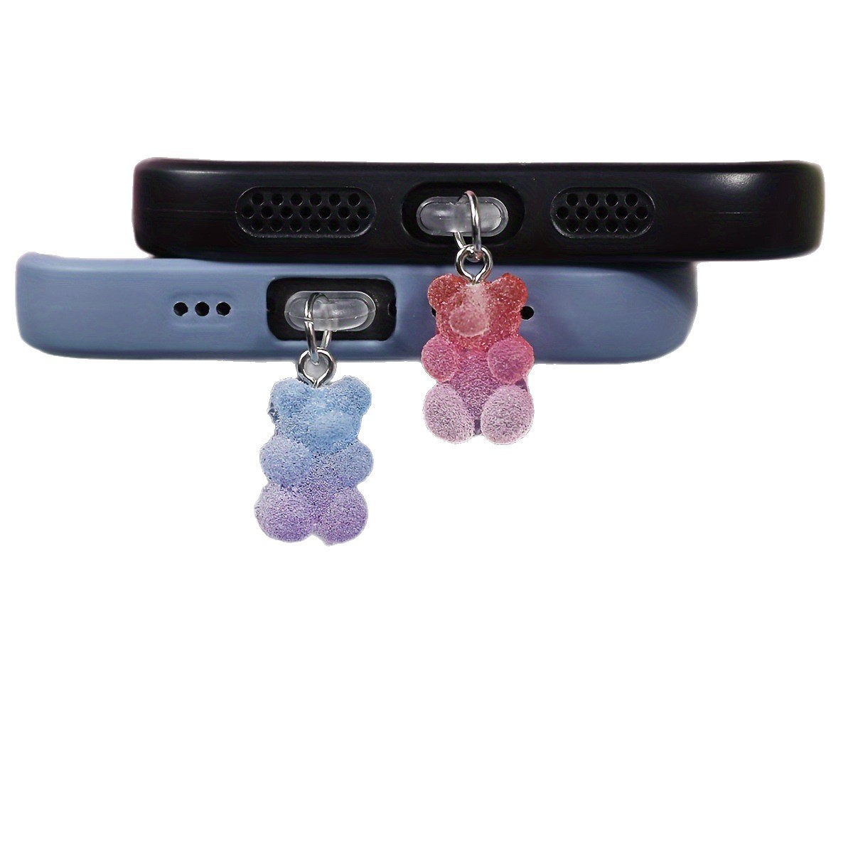 Cep Telefonu Toz Fişi Degrade Renk Teddy Bear Cep Telefonu Toz Fişi Abs Malzeme Uyumlu/tip-c Arayüzü-çalıştır