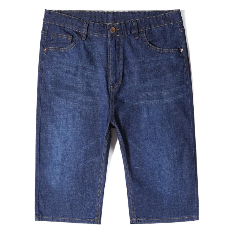 Plus tamaño pantalones cortos de mezclilla verano de los hombres más tamaño gordo chico de cinco puntos pantalones súper gordos pantalones cortos de moda al por mayor