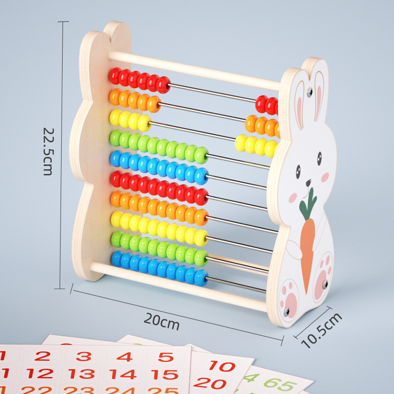 Niños de madera colorido digital de diez archivos de computación en rack aritmética Abacus niño iluminación juguetes de educación temprana al por mayor
