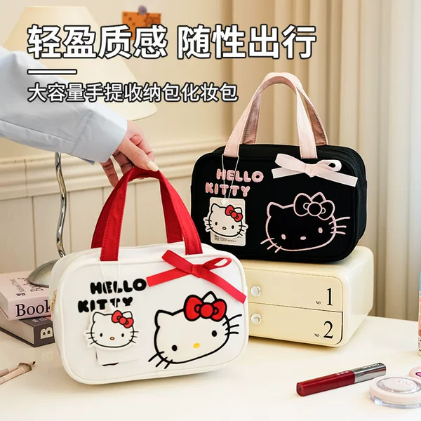 Sanrio toiletry bag cartoon large-capacity multifunctional travel bag handbag hellokitty makeup bag