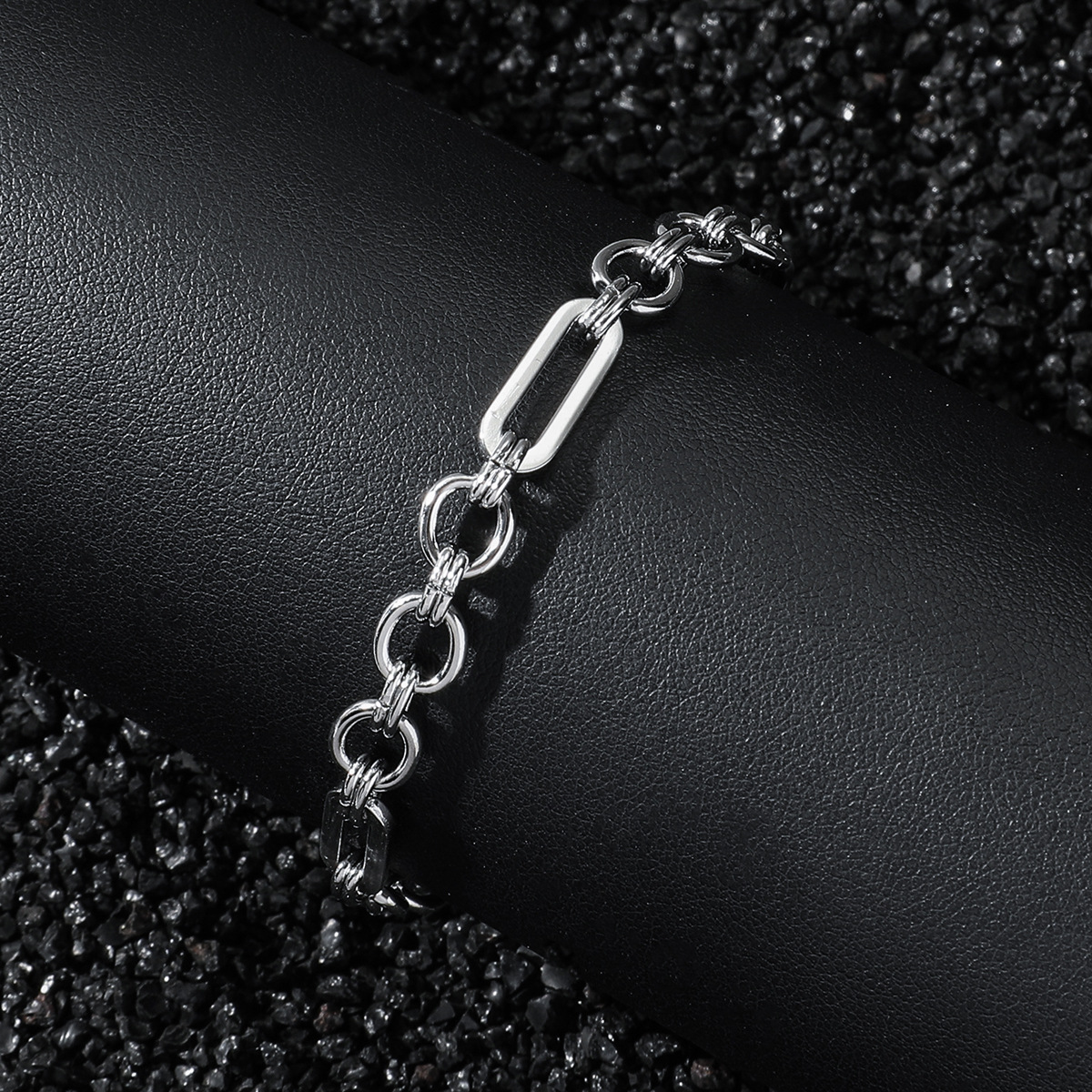 304 Stainless Steel Chain Material 1 Piece Quantity Hip-Hop Geometric 304 Stainless Steel Plating Men's Bracelets Men's Chain Bracelets
