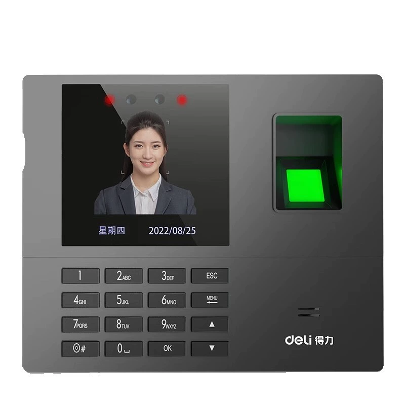 Deli 34521W Face Recognition Attendance Machine Face Fingerprint Recognition Attendance Machine Bluetooth Connection Mobile Phone Code