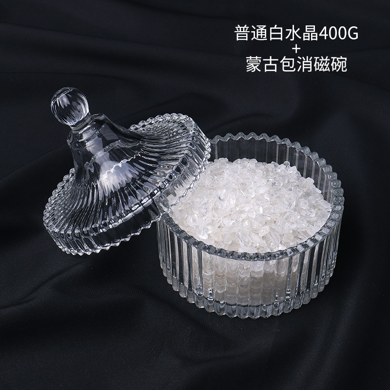 Bát khử từ 400G yurt pha lê trắng thông thường