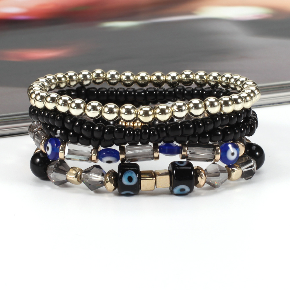 Bohemian Devil's Eye Glass Glass Seed Bead Women's Bracelets display picture 4