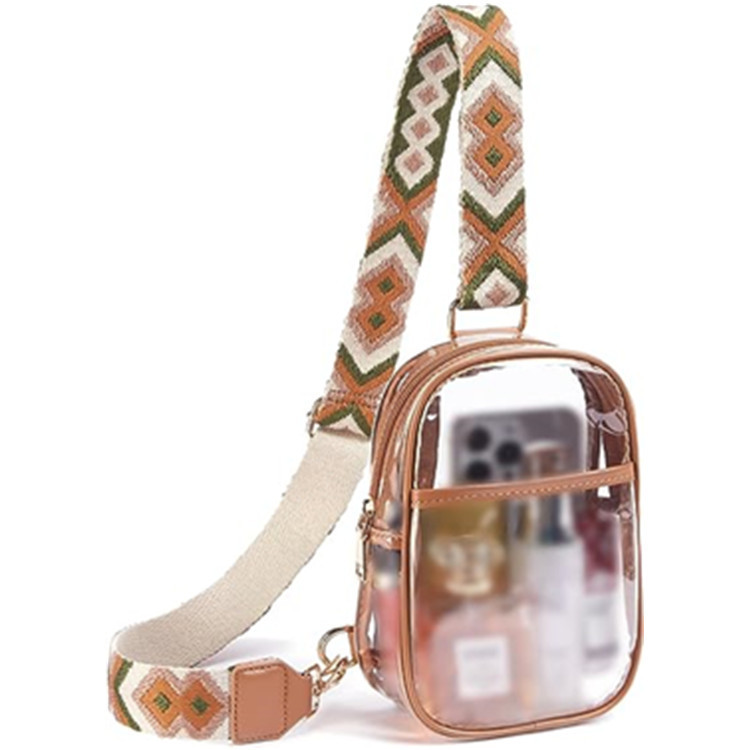 Customized Large Capacity New Ethnic Style Clear Sling Bag Heavy Duty Clear Chest Bag with Adjustable Strap Chest Bag Customized Large Capacity New Ethnic Style Clear Sling Bag Heavy Duty Clear Chest Bag with Adjustable Strap Chest Bag