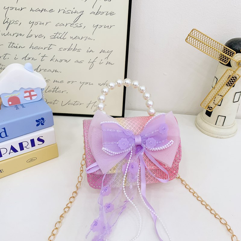 Bolsos de moda coreana para niños de perlas, bolsos de mano de perlas, bolsos de hombro para chicas lindas.