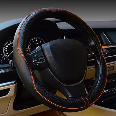 Cover, Suitable for All Seasons, Steering wheel cover - orange-38cm