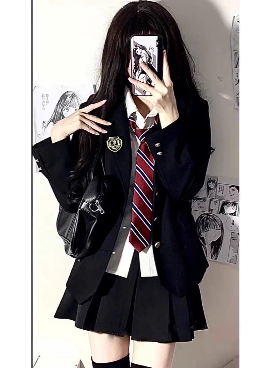 Jk Uniform Suit Women's Complete Set of Early Spring Wear Preppy Style School Style Suit Top Single/Three-Piece Set