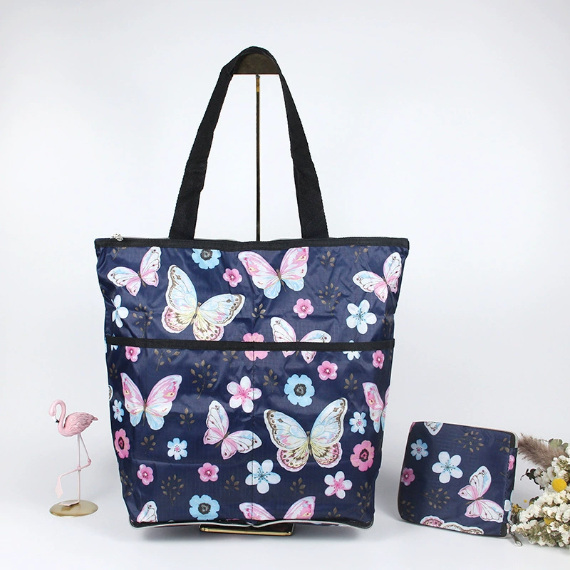 М compressed cartoon folding handheld shopping bag, вместительная льняная сумка, ткань оксфорд, корейский стиль