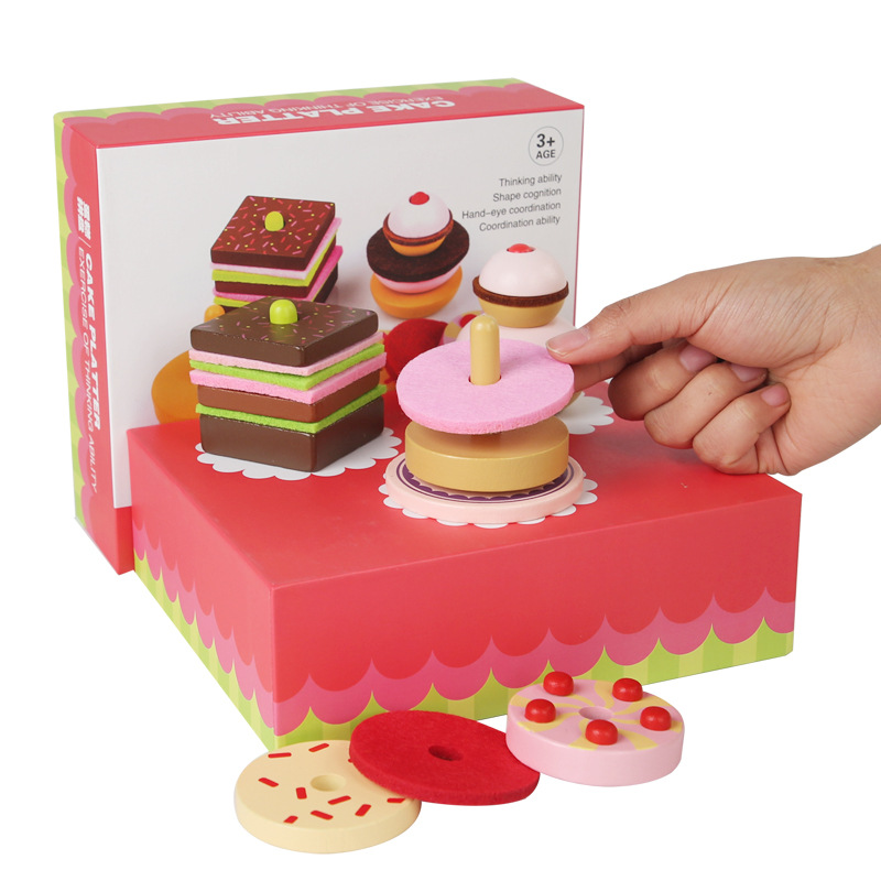 Niños de madera mini simulación de pastel conjunto de regalos para cocinar niños niñas cocina juguetes caseros