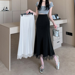 女性用ハイウエストロングスカート、春夏ワンステップヒップカバースカート、2025新作スーツスカート、ミドル丈スカート