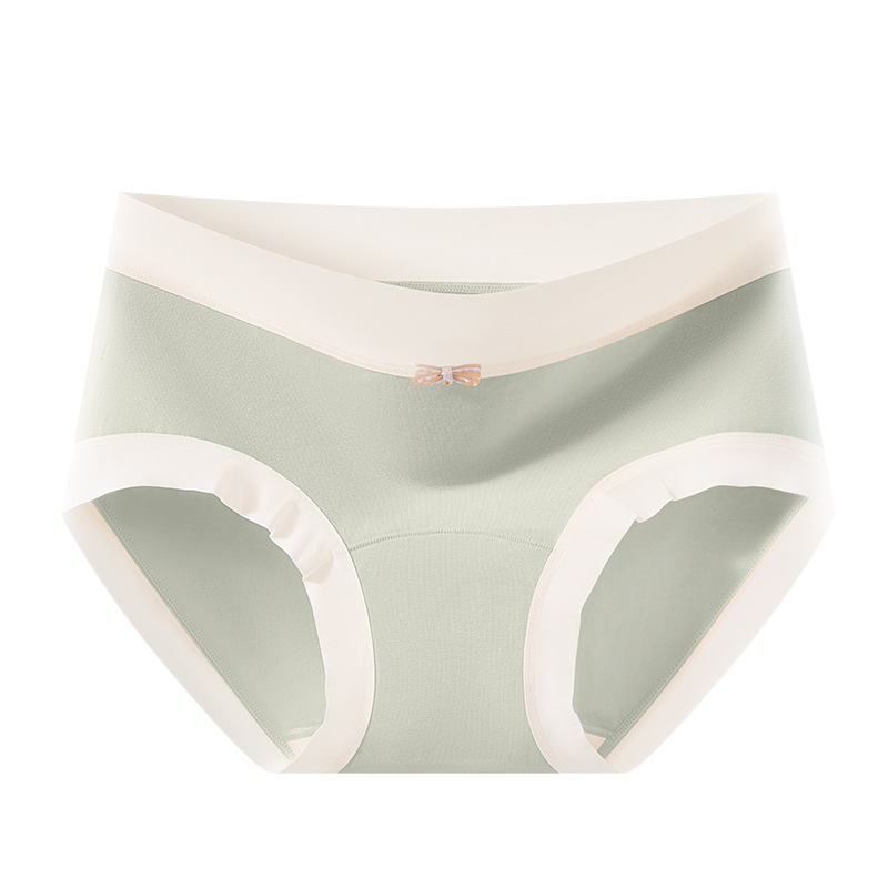 Una entrepierna de algodón para niñas de algodón de clase A entrepierna larga color de contraste cintura media sin costuras deportes transpirables 10A entrepierna antibacteriana ropa interior de mujer