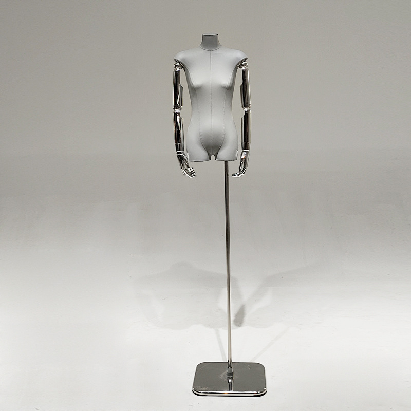 Cuero coreano PU modelo de cuerpo plano accesorios tienda de ropa de mujer mitad plano pecho pequeño estante de exhibición de ropa maniquí de ventana
