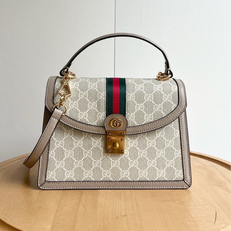 Ophidia Double g Medium-Sized Handbag with Tiger Head Buckle, Vintage Hardware, Waist Bag, Shoulder Bag, Monogram Bag