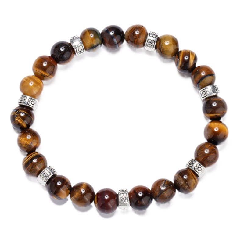 Europa y América transfronteriza natural Ojo de Tigre Piedra NAO piedra pulsera de cuentas Pavo Real Moonstone pulsera de cuentas para hombres y mujeres