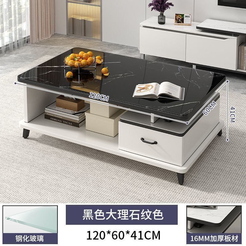 [기본강화유리] 120cm 검정색 대리석 무늬 두꺼운 판
