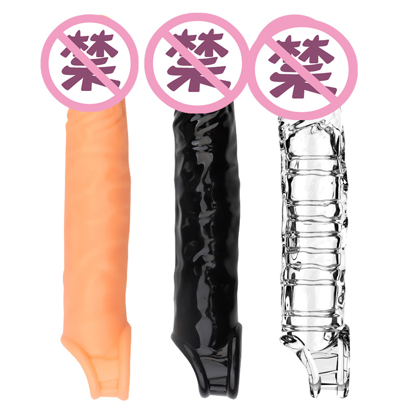 TPE Wolf-Tooth Penis Sleeve, Textured Delay Cover, Manual Adult Toy — detail image 5