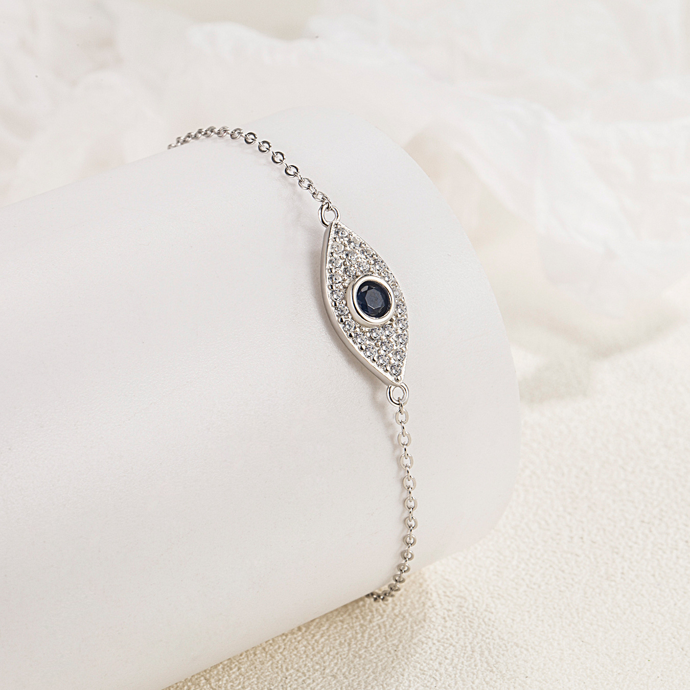 3g Weight Jewelry Set Classification Jewelry Set Quantity Banquet, Travel, Selfie Occasion 925 Sterling Silver Material Devil's Eye Pattern Women's Gender Lady, Simple Style Style Sterling Silver S925 Turkish Middle East Devil's Eye Jewelry 4-Piece Set Ornament Jewelry Set 4