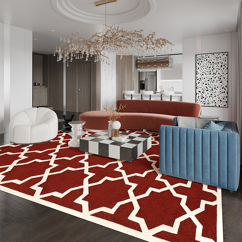 Fábrica de fuente alfombra de alta gama de sala de estar lana doméstica estudio dormitorio mantas de cama resistente a la suciedad fácil de cuidar personalizado