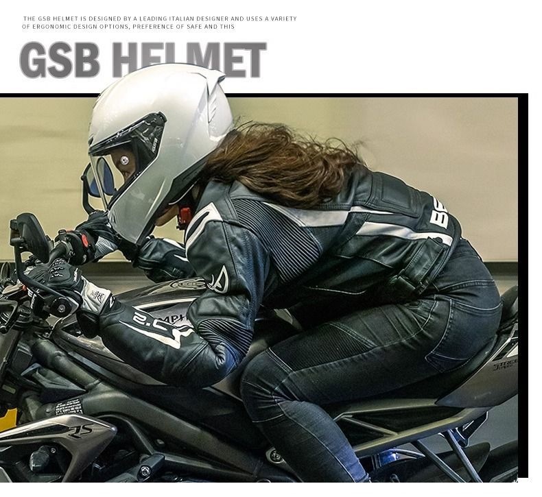 Gsb 361 Electric Vehicle Helmet Men's Full-Coverage Motorcycle Personalized Racing Helmet All-Season Universal Cool Matte Black