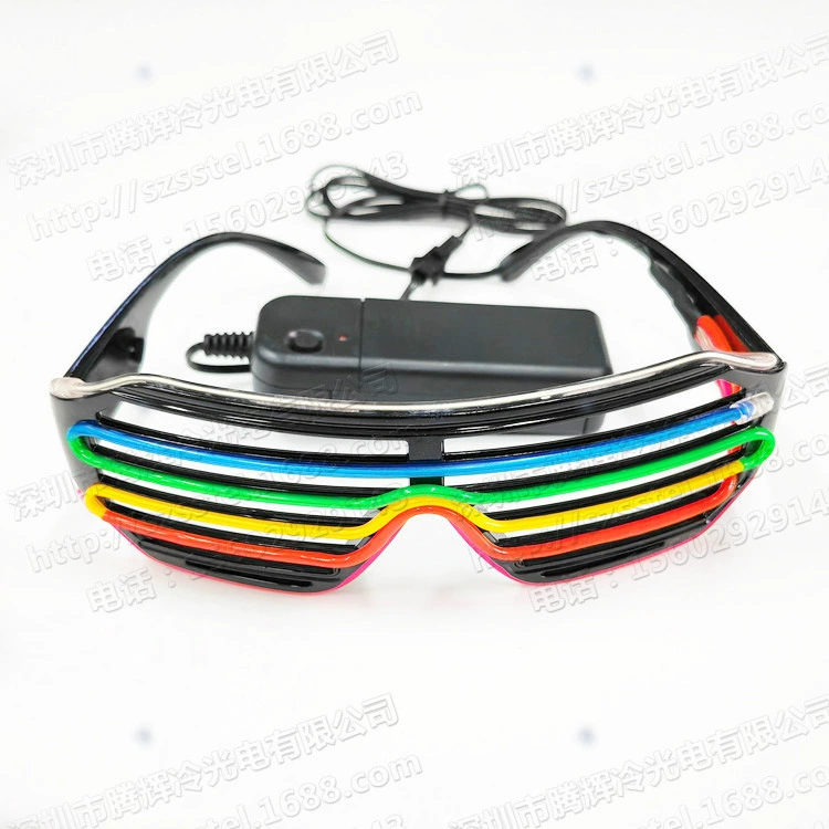 Новый EL Cold Line Six Blind Window Optical Glasses Gallery Gallery Party Bar Party Flash Glasses Novelty