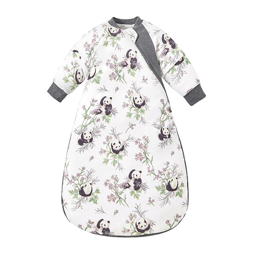 Baby leggings sleeping bag, quilted and thickened, autumn and winter pure cotton children's anti-kick quilt, new baby pajamas