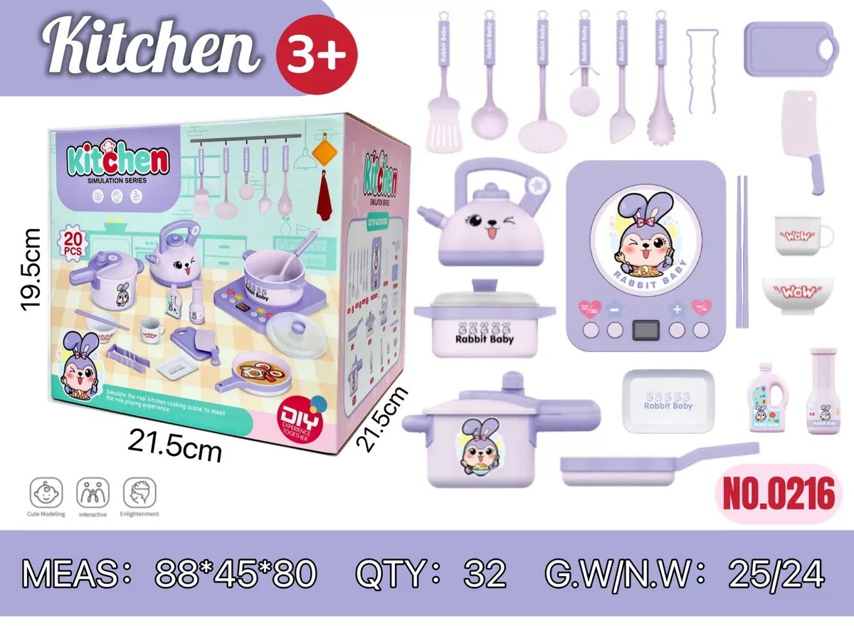 JY9914952 utensilios de cocina de conejo púrpura