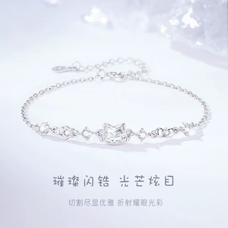 猫咪日记手链女ins小众设计时尚轻奢精致闪钻萌宠手环情人节礼物