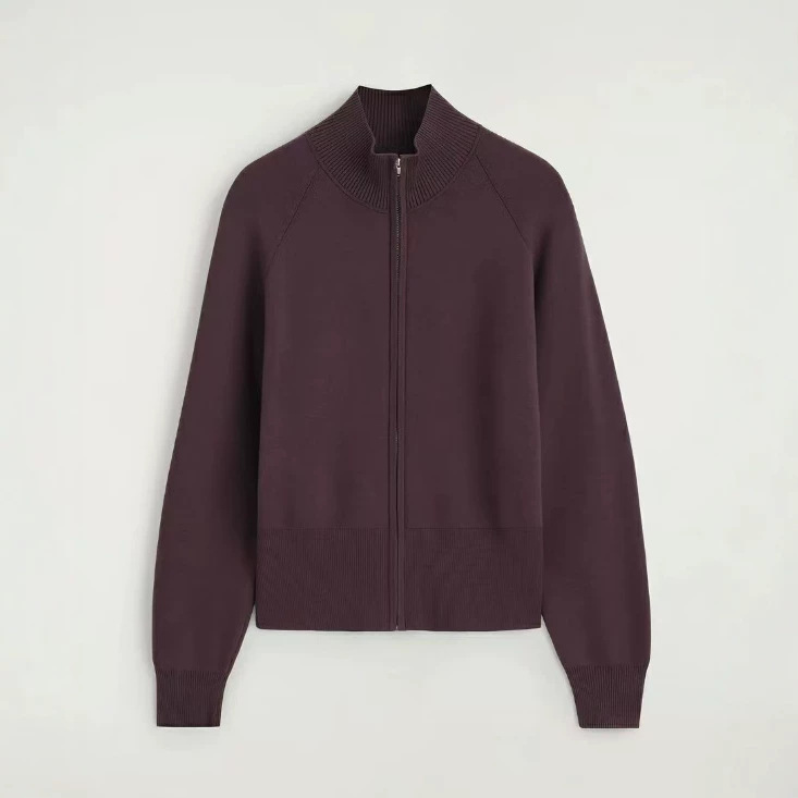 BM&MD&ZA early autumn new women's standard-fit knitted chimney-neck zip-up jacket 1354869001