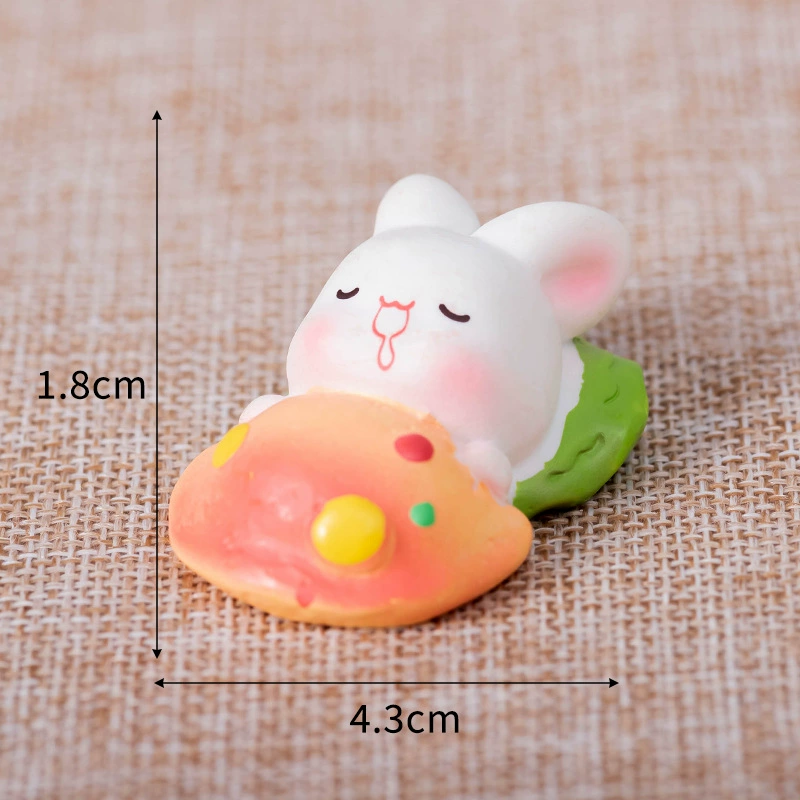Микро-пейзаж, милый cartoon кролик, настольная Resin-декорация, ногтевая décoration, домашний декор