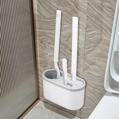 Toilet Brush Set Toilet Brush Japanese S-shaped Toilet Brush Cleaning Brush Bathroom Toilet Brush Three-piece Simple Brush Set