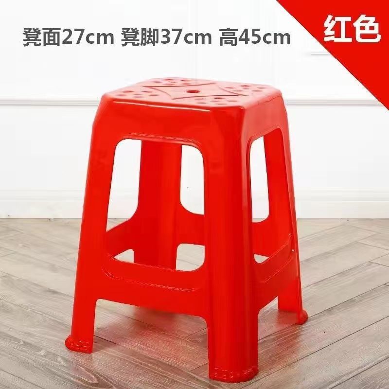 Taburetes de plástico populares para uso doméstico, sillas gruesas para adultos, taburetes altos, taburetes cuadrados para cambiar zapatos, venta directa de fábrica al por mayor. image 12