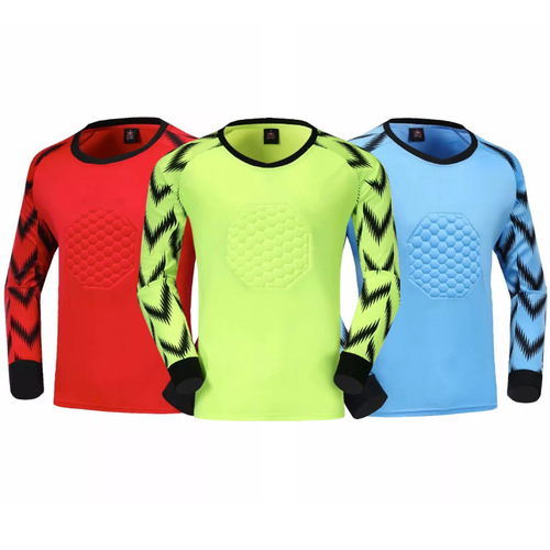 New goalkeeper suit set with pants for men, women and children, football match and training long-sleeve protective set with printing