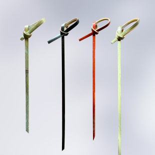 Cross-border direct selling natural bamboo dessert fork fruit stick cocktail bamboo string flower string disposable bamboo stick