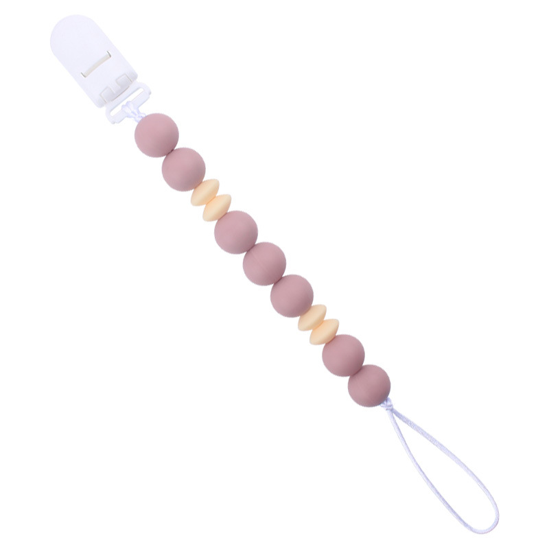 Nuevo bebé suministros chupete cadena creativa DIY macaron color serie mordedura de pegamento cadena anti-caída