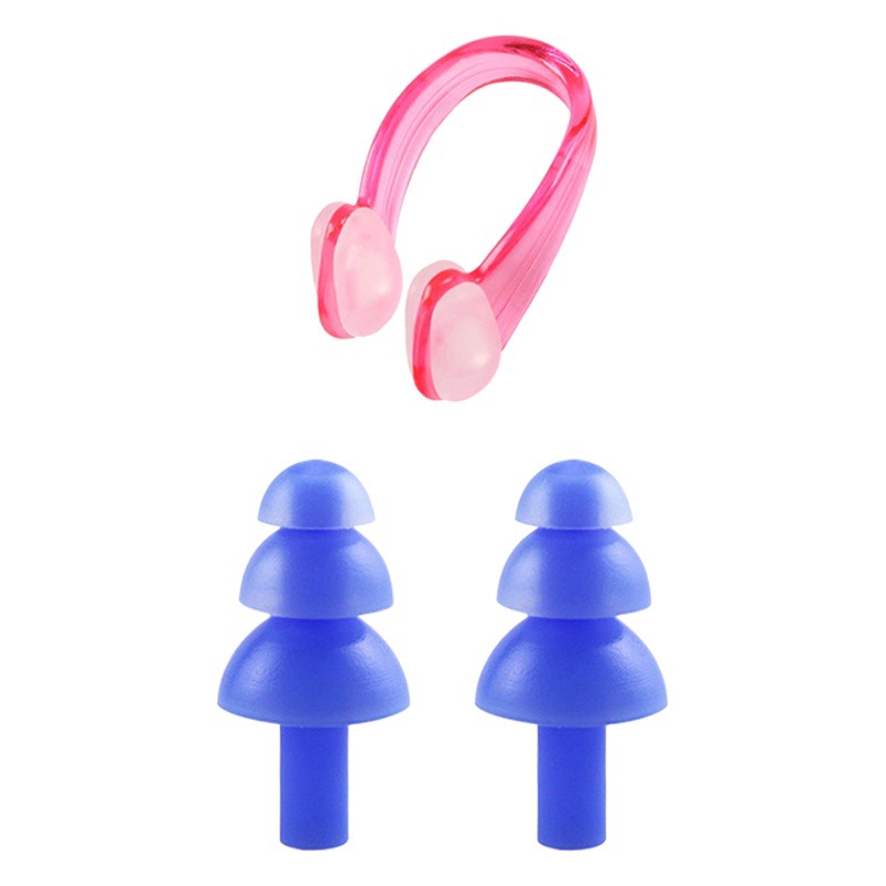 Swimming earplug nose clip set professional waterproof earplug adult children swimming training waterproof nasal plug equipment wholesale
