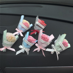 簡單大方的乾花束汽車出風口香水裝飾夾滿天星玫瑰汽車香水用品女
