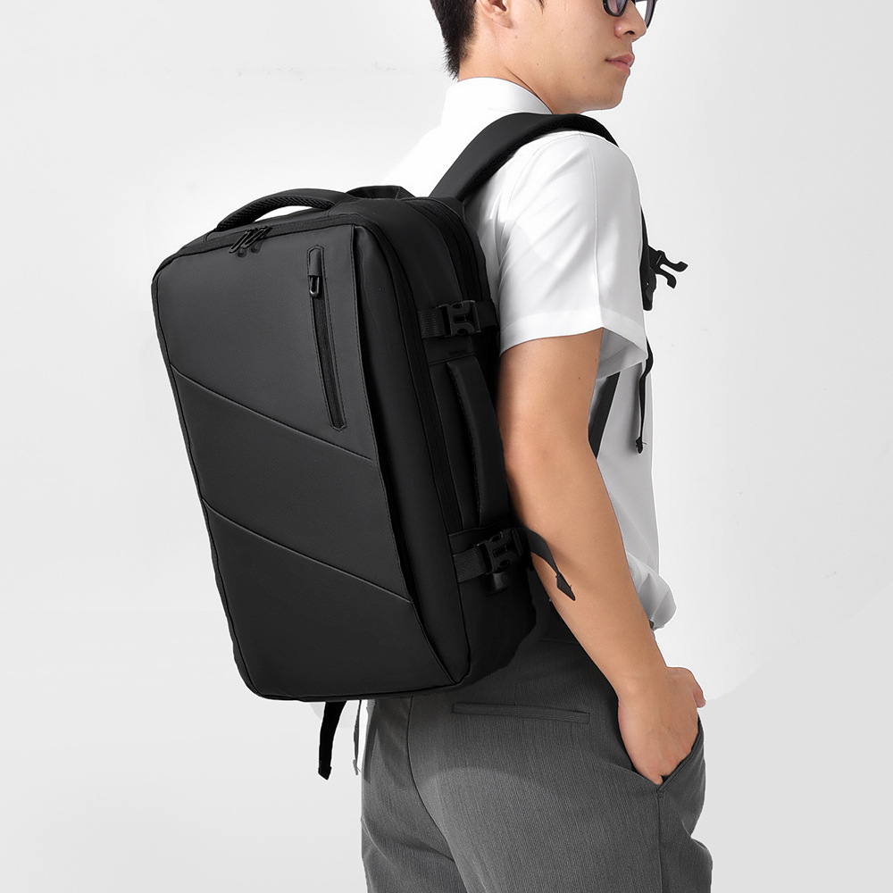 Cross-Border Men's Backpack, Simple Style, Large Capacity Travel Backpack, Lightweight Business Computer Bag, Student School Bag