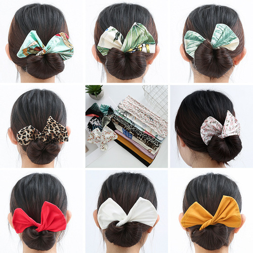 Hollywood Fashion Rotating Headband for Women Deft Bun Bow Hair Tie Lazy Person Magic Twister Hair Styler
